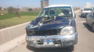 سيارة الشرطة بعد الحادث 