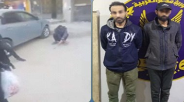 المتهمين بعد ضبطهم ولقطة من الفيديو 