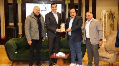 أيمن الشريعي رفقة وزير الرياضة وأحمد دياب