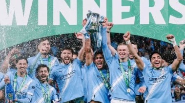 فرحة لاعبي مانشستر سيتي