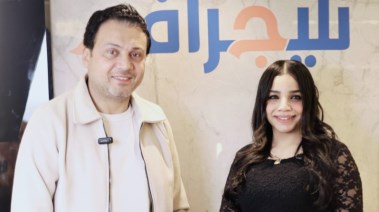 الفنان عمرو رمزي والزميلة هايدي محمد 