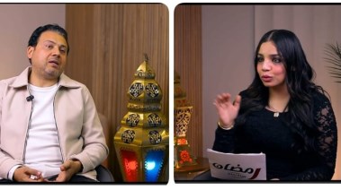 الفنان عمرو رمزي والزميلة هايدي محمد