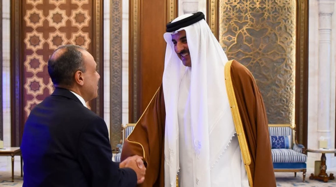 أمير قطر يستقبل وزير خارجية مصر