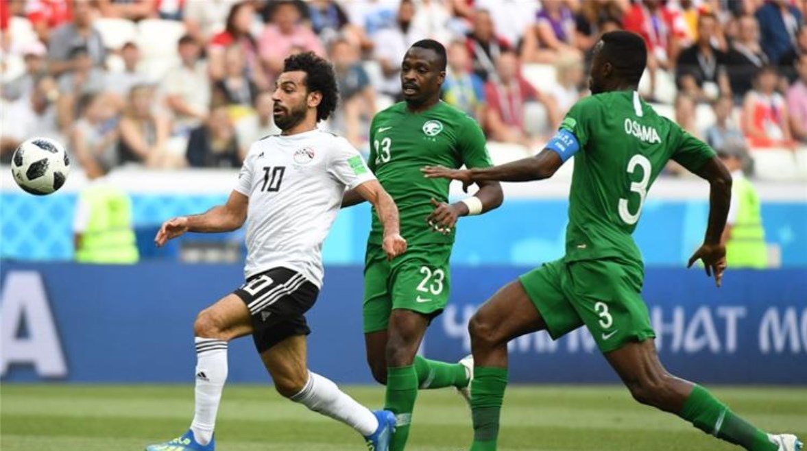 لقطة أرشيفية من مباراة مصر والسعودية