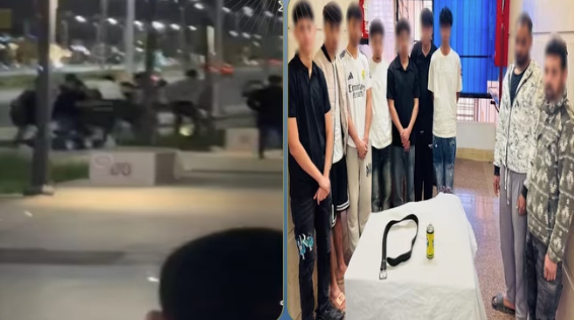 المتهمون بعد ضبطهم ولقطة من الفيديو