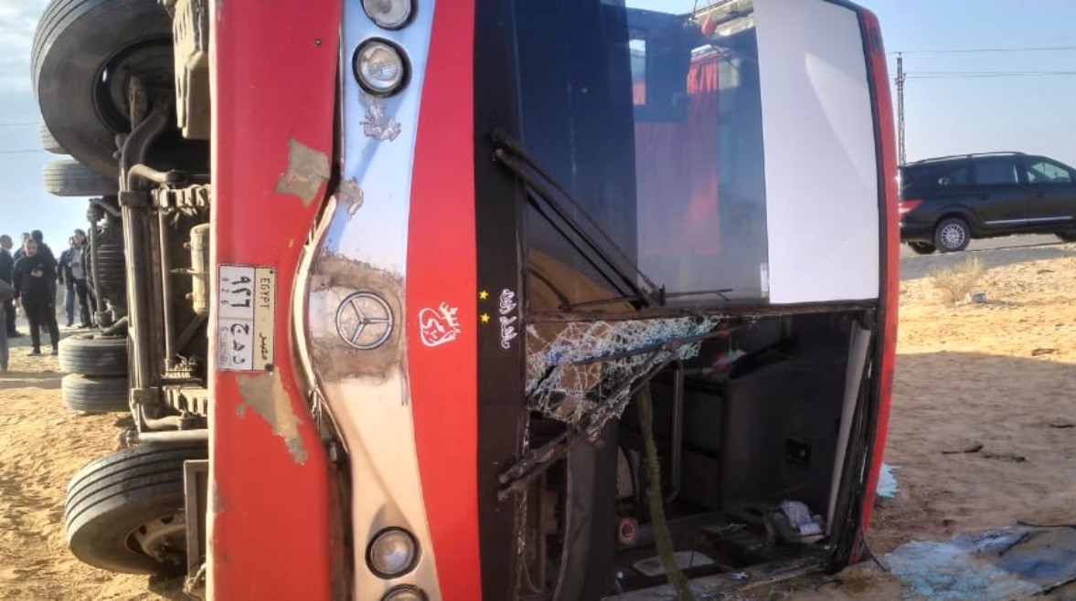 انقلاب أتوبيس بطريق 36 الحربي بالإسماعيلية