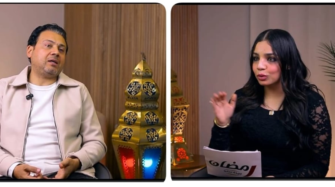 الفنان عمرو رمزي والزميلة هايدي محمد