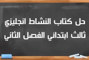 حل كتاب النشاط إنجليزي ثالث ابتدائي الفصل الثاني 1447 pdf