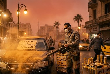 صورة لتنظيف سيارة مولدة بـ AI