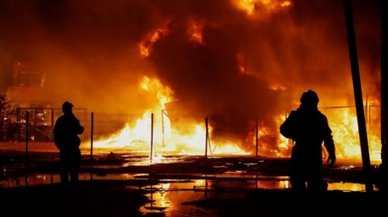  موقع الهجوم الصاروخي الروسي في كييف