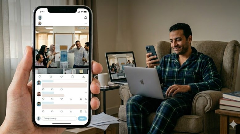 السخرية من العمل عن بعد مولدة بالـ AI
