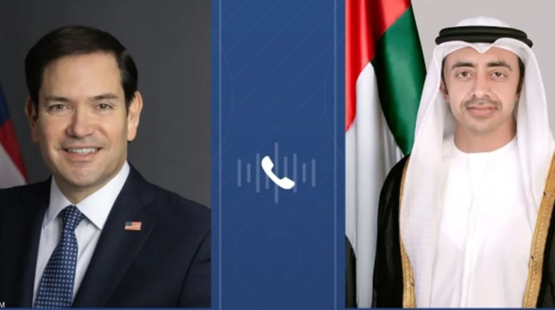 اتصال هاتفي بين الشيخ عبد الله بن زايد نائب رئيس الوزراء الإماراتي ونظيرة الأمريكي مارك روبيو