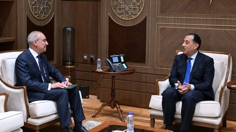 رئيس الوزراء مع السفير علاء يوسف