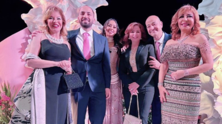 إلهام شاهين في خطوبة نجل عمرو أديب ولميس الحديدي