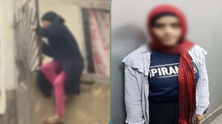 الفتاة ولقطة من الفيديو المتداول