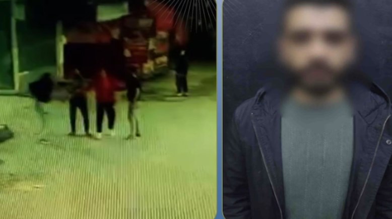 المتهم بعد ضبطه ولقطة من الفيديو 