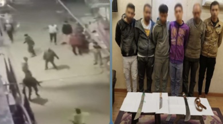 المتهمين بعد ضبطهم ولقطة من الفيديو 