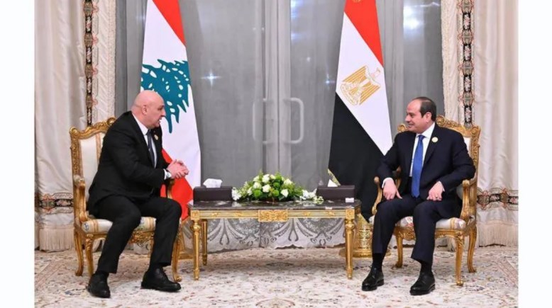 الرئيس السيسي وجوزاف عون رئيس لبنان