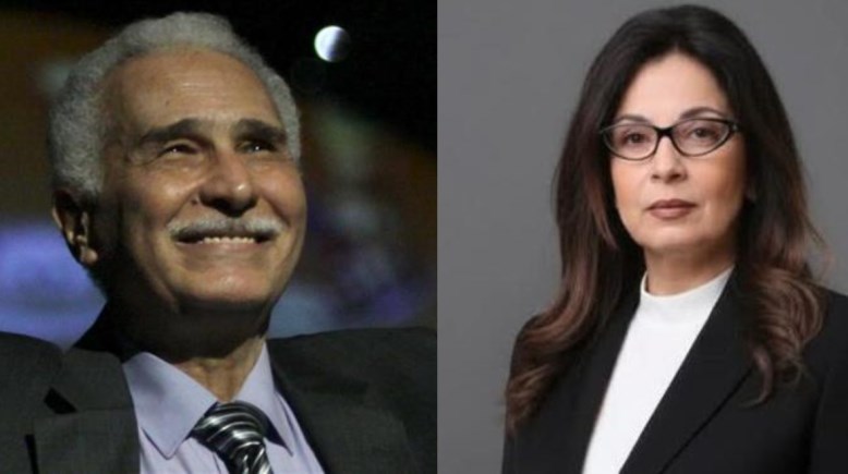 وزيرة الثقافة جيهان زكي والفنان عبدالرحمن أبو زهرة