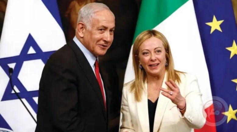 رئيسة الوزراء الإيطالية جورجيا ميلوني ورئيس الوزراء الإسرائيلي بنيامين نتنياهو
