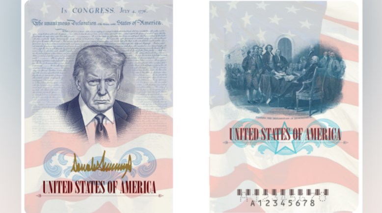 صورة جواز السفر الأمريكي المقترح