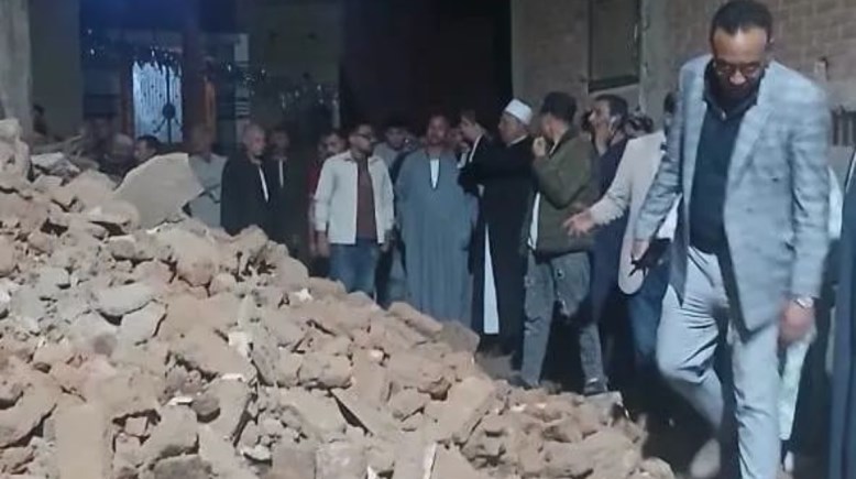 صورة من انهيار مفاجئ لضريح بدنشواي بالمنوفية