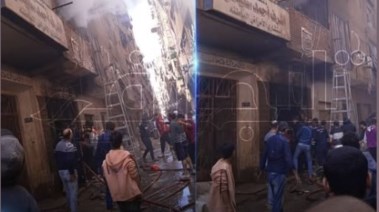 حريق مصنع ملابس الزاوية الحمراء