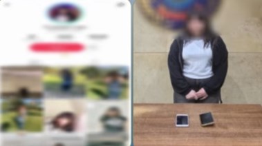 المتهمة بعد القبض عليها