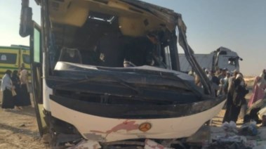 حادث انقلاب أتوبيس بالمنيا