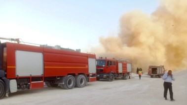 حريق هائل بمحيط "دير جبل الطير" بالمنيا 