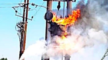 حريق محول كهربائي 
