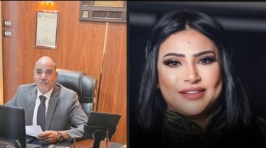 الفنانة بدرية طلبة ومحاميها أشرف فرحات 