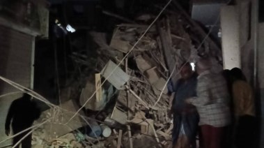 صورة للعقار عقب الانهيار 