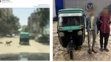 المتهمين بعد ضبطهم ولقطة من الفيديو 