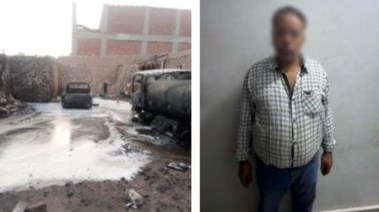 المتهم بعد ضبطه والمنشور المتداول 