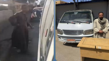 المتهم بعد ضبطه ولقطة من الفيديو