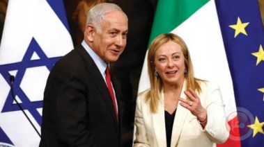 رئيسة الوزراء الإيطالية جورجيا ميلوني ورئيس الوزراء الإسرائيلي بنيامين نتنياهو