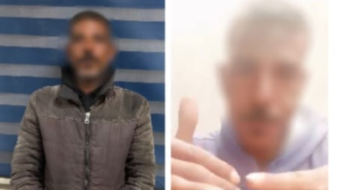 جانب من الواقعة والمتهم بعد ضبطه