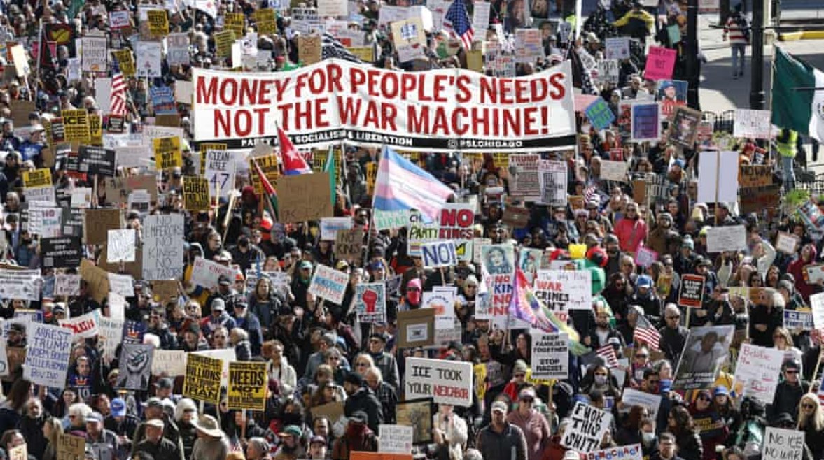 مظاهرات في أمريكا ضد حرب إيران