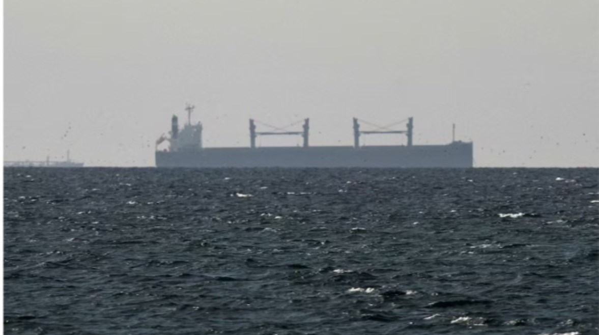سفينة شحن في الخليج العربي قرب مضيق هرمز 