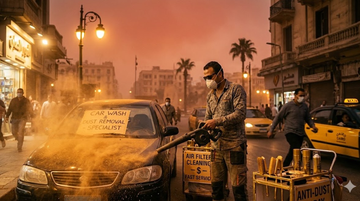 صورة لتنظيف سيارة مولدة بـ AI