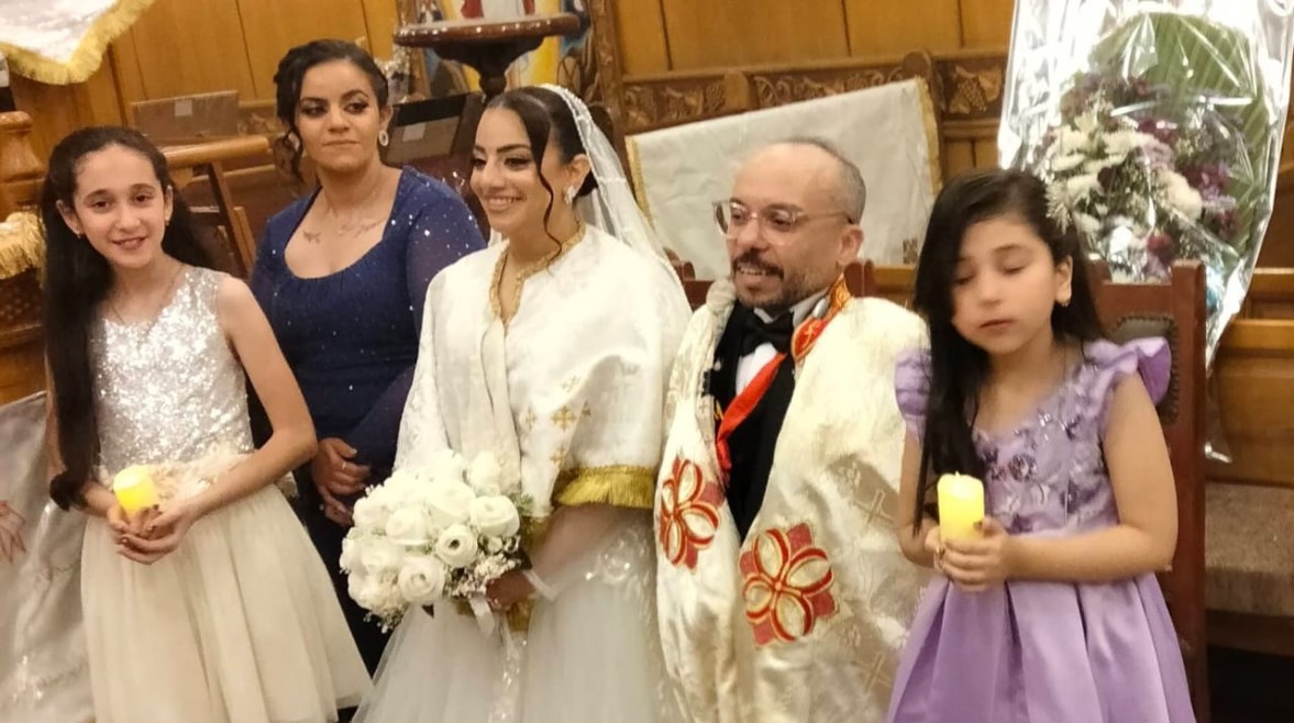 مينا أبو الدهب يحتفل بزفافه في بنها