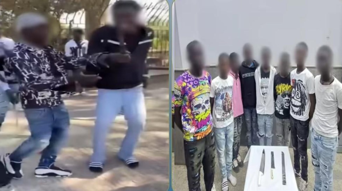 المتهمون وجانب من الواقعة 