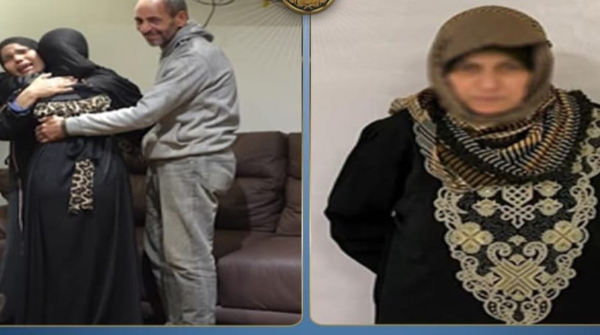 المتهمة بعد ضبطها 