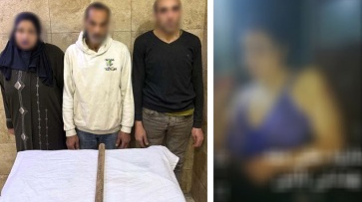 المتهمين بعد ضبطهم ولقطة من الفيديو 