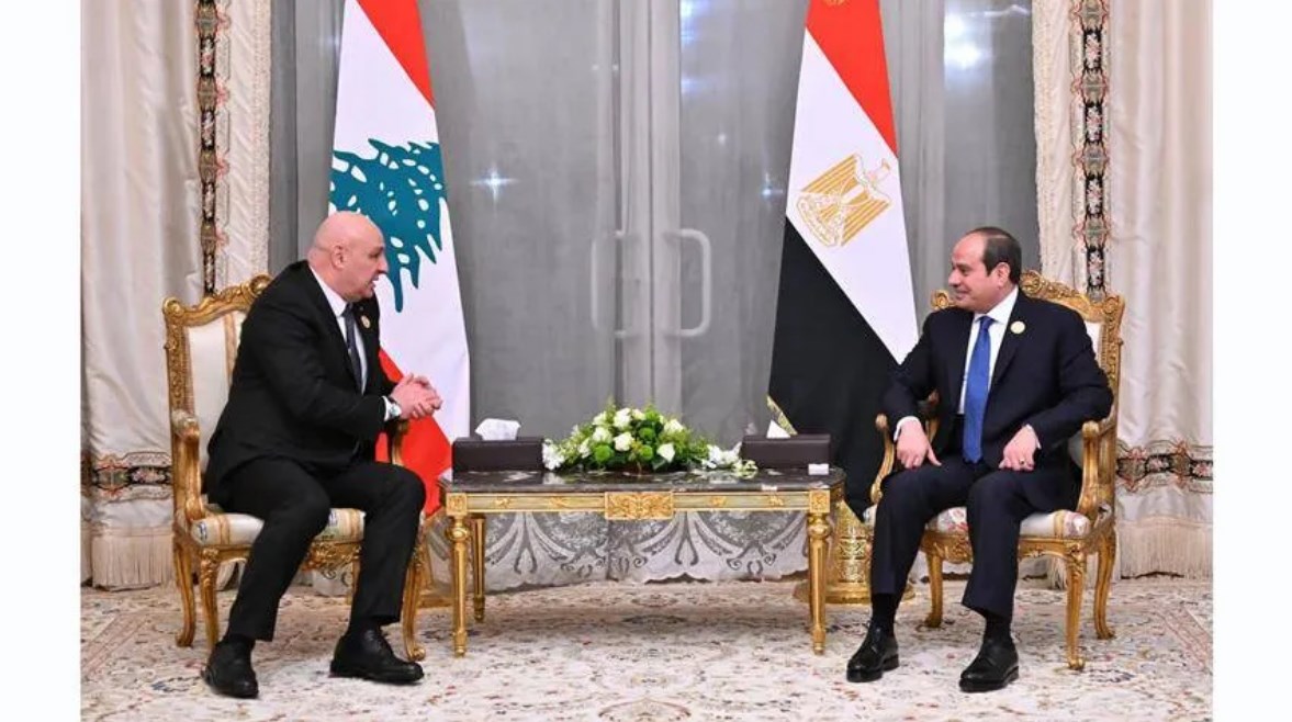 الرئيس السيسي وجوزاف عون رئيس لبنان