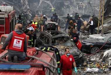 إحدى الهجمات على بيروت