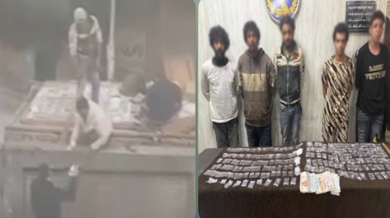 المتهمون وجانب من الواقعة 