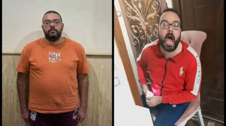 لقطة من فيديو التهديد والمتهم بعد القبض عليه