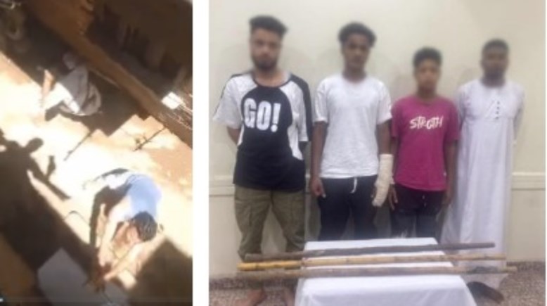 المتهم بعد ضبطه ولقطة من الفيديو